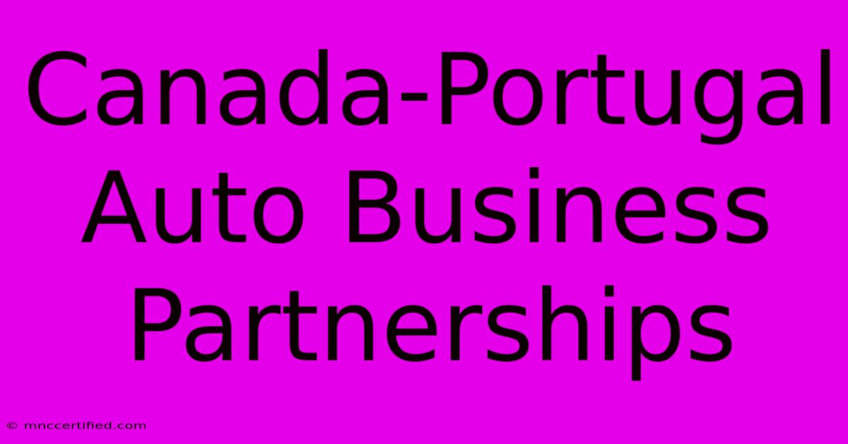 Canada-Portugal Auto Business Partnerships