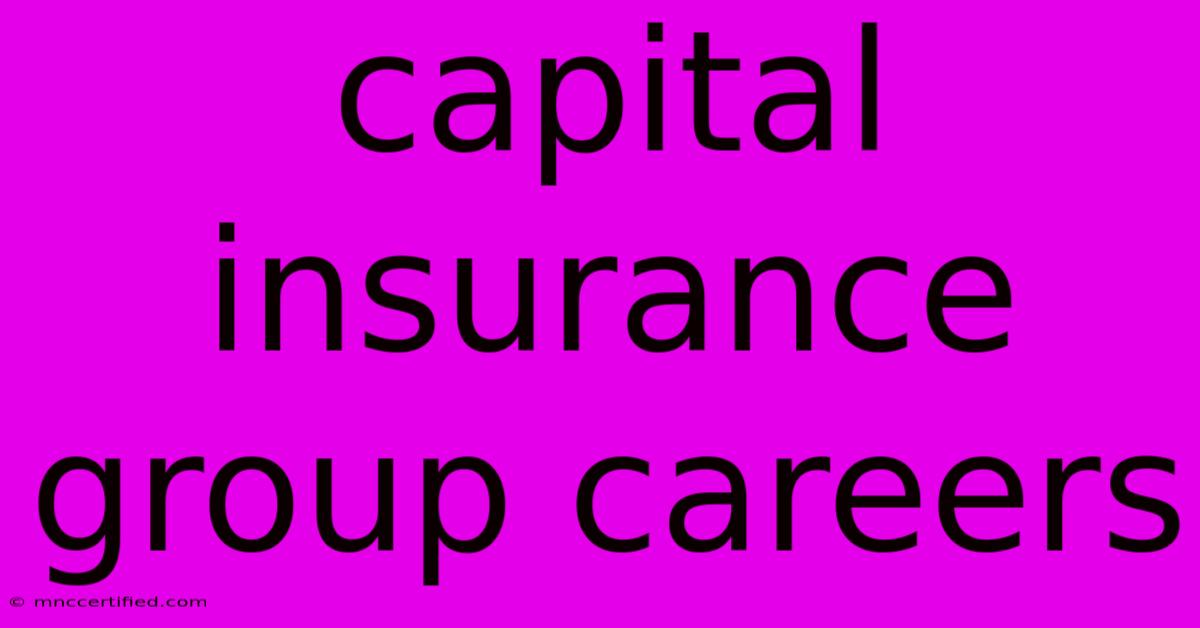 Capital Insurance Group Careers