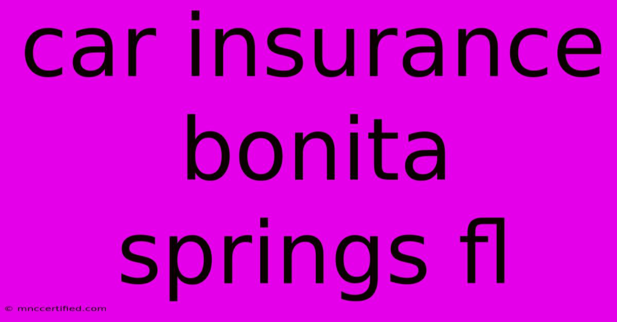 Car Insurance Bonita Springs Fl