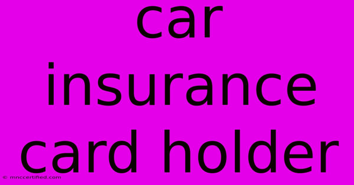 Car Insurance Card Holder