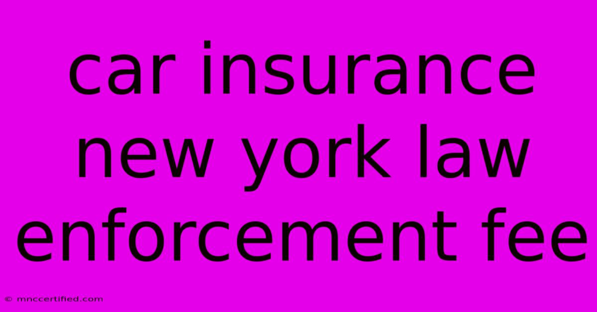 Car Insurance New York Law Enforcement Fee