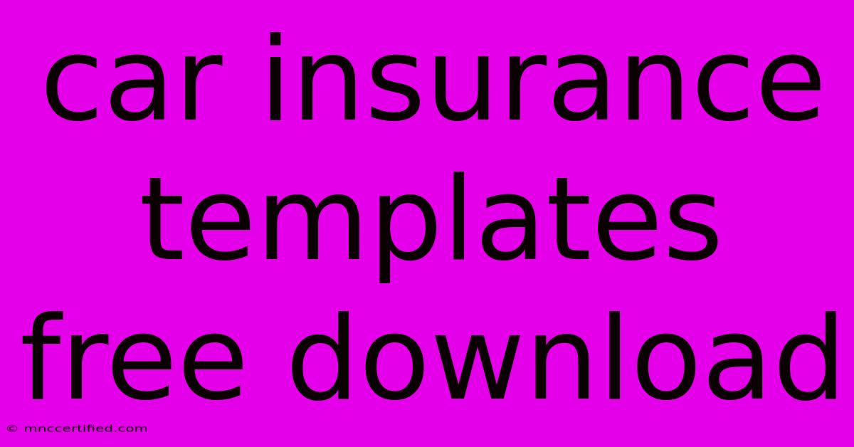 Car Insurance Templates Free Download