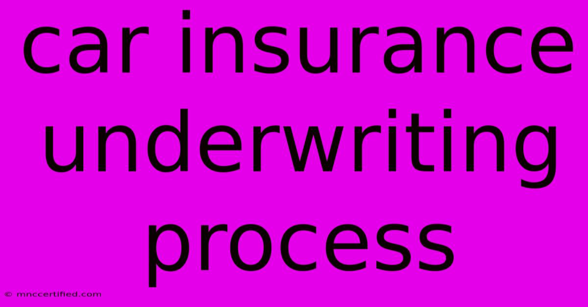 Car Insurance Underwriting Process