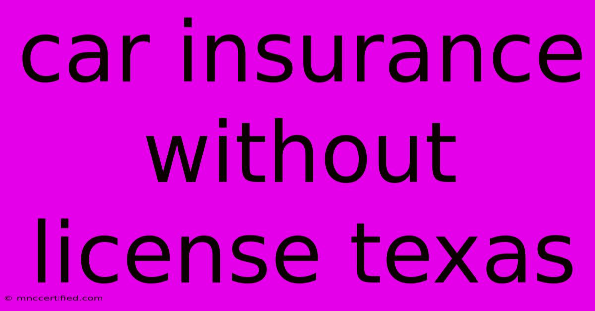 Car Insurance Without License Texas