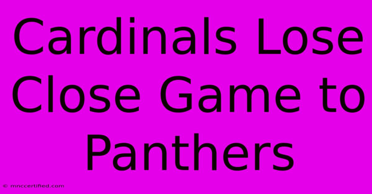 Cardinals Lose Close Game To Panthers