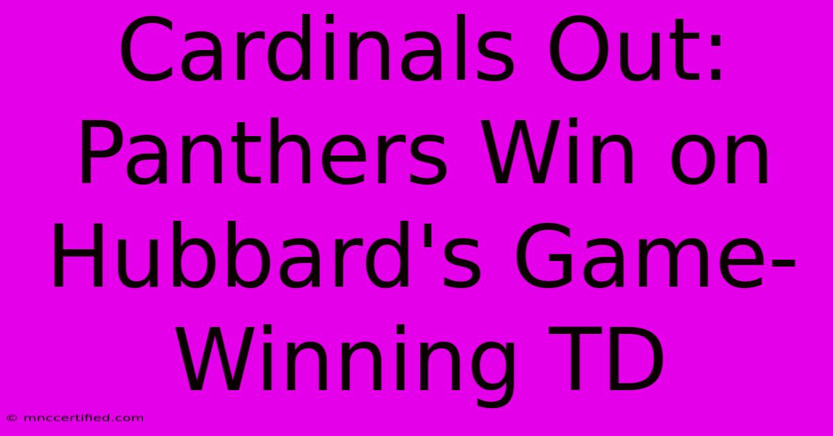 Cardinals Out: Panthers Win On Hubbard's Game-Winning TD