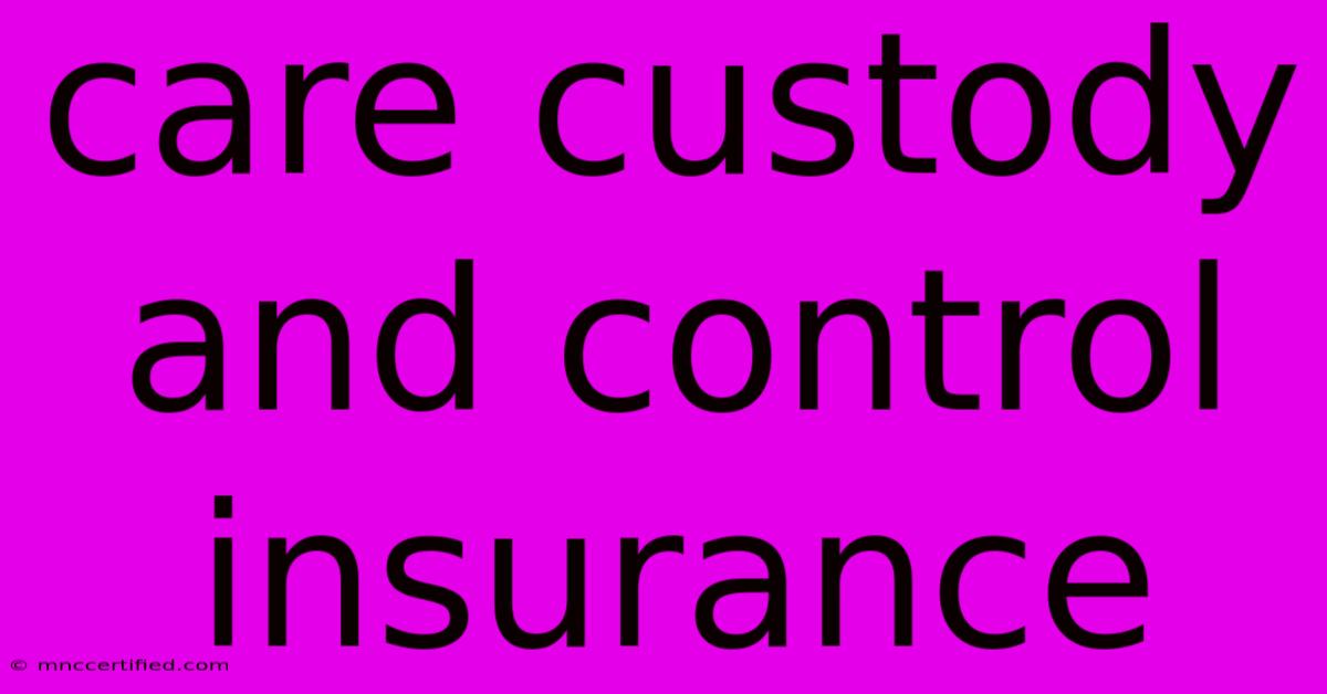 Care Custody And Control Insurance