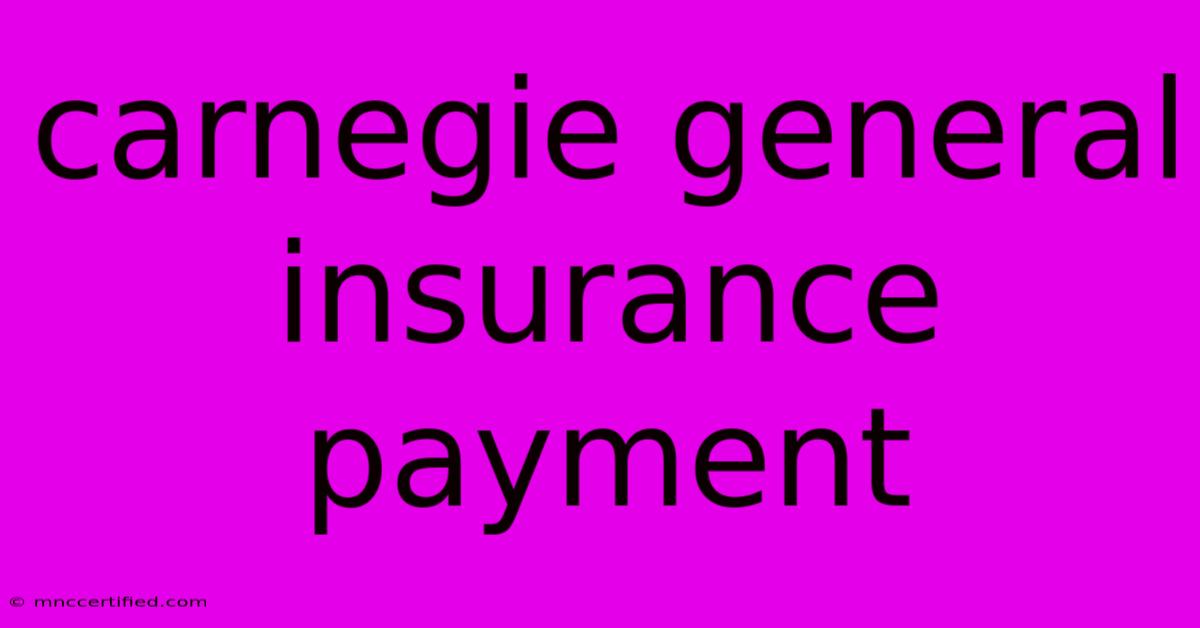 Carnegie General Insurance Payment