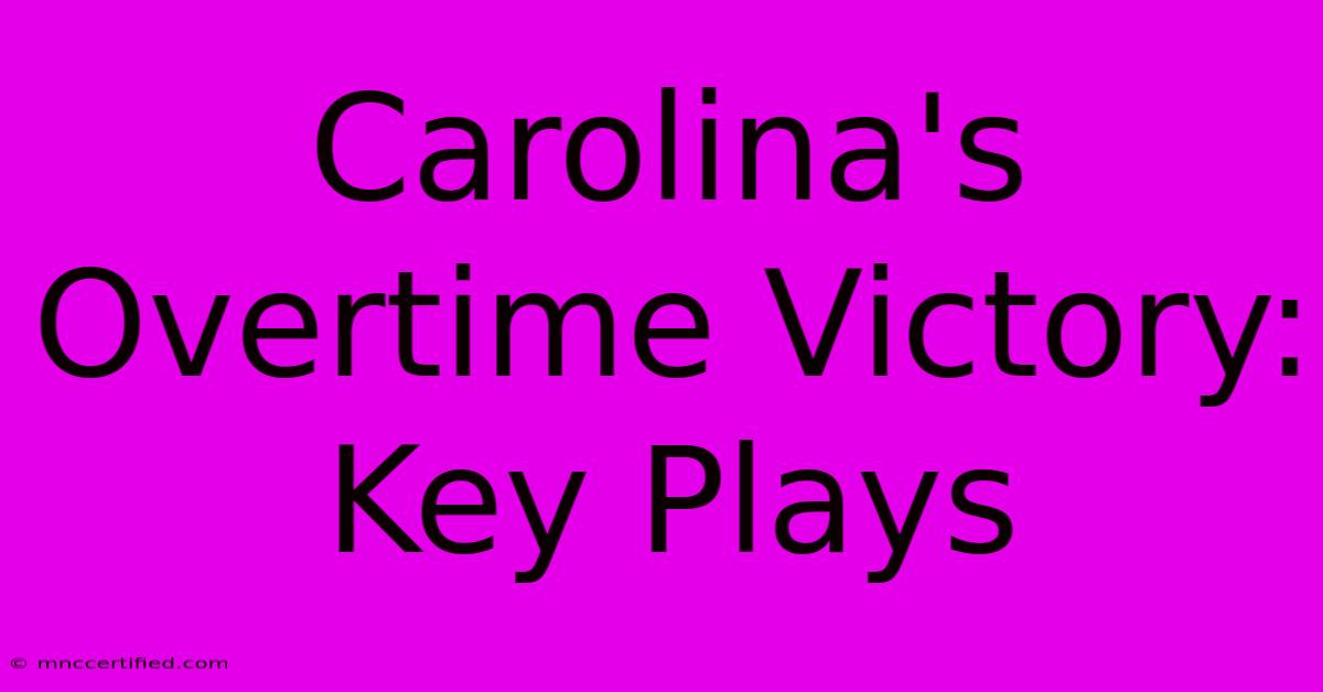 Carolina's Overtime Victory: Key Plays