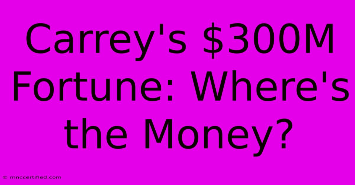 Carrey's $300M Fortune: Where's The Money?