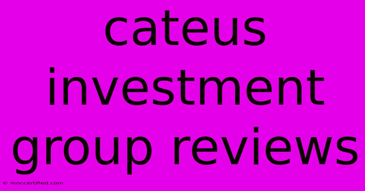 Cateus Investment Group Reviews