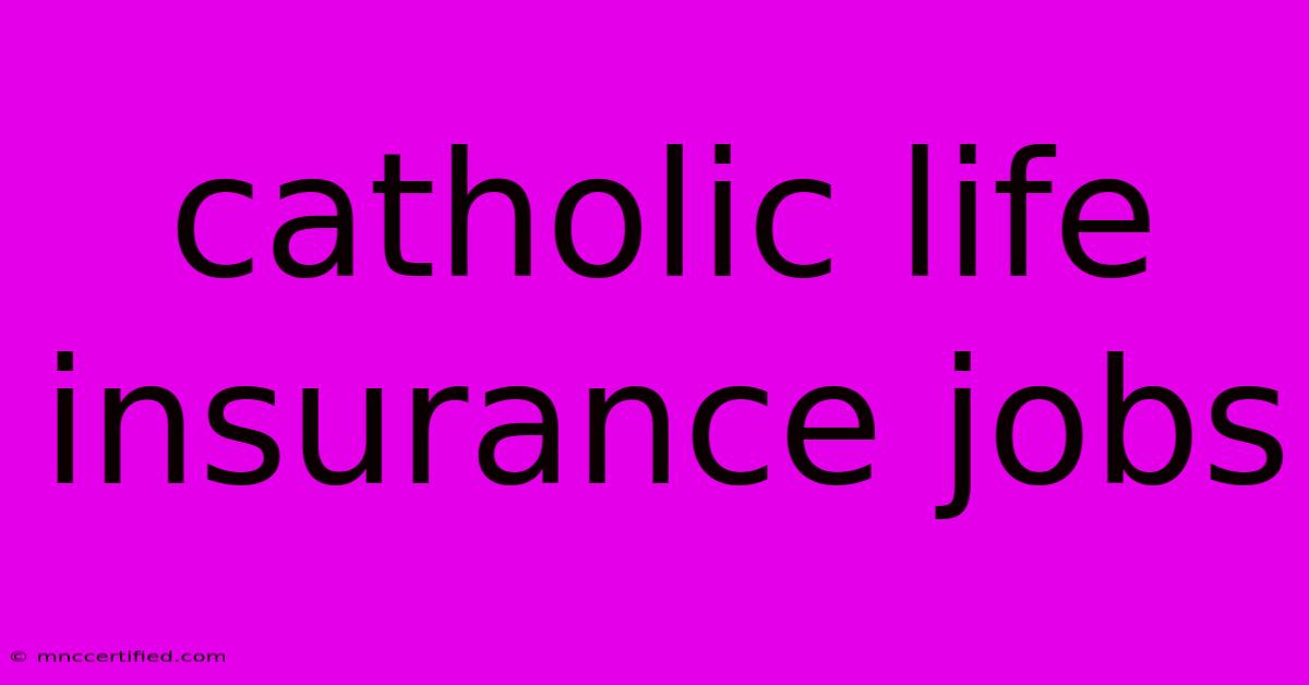 Catholic Life Insurance Jobs