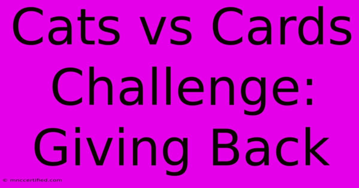 Cats Vs Cards Challenge: Giving Back