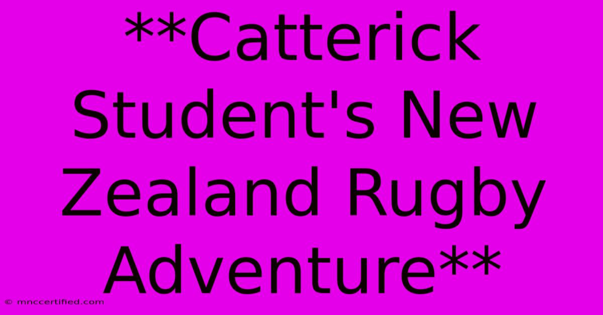 **Catterick Student's New Zealand Rugby Adventure** 