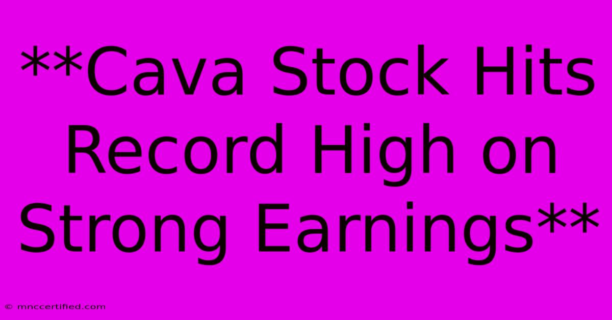 **Cava Stock Hits Record High On Strong Earnings**