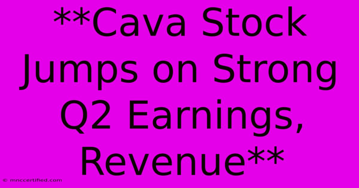 **Cava Stock Jumps On Strong Q2 Earnings, Revenue** 