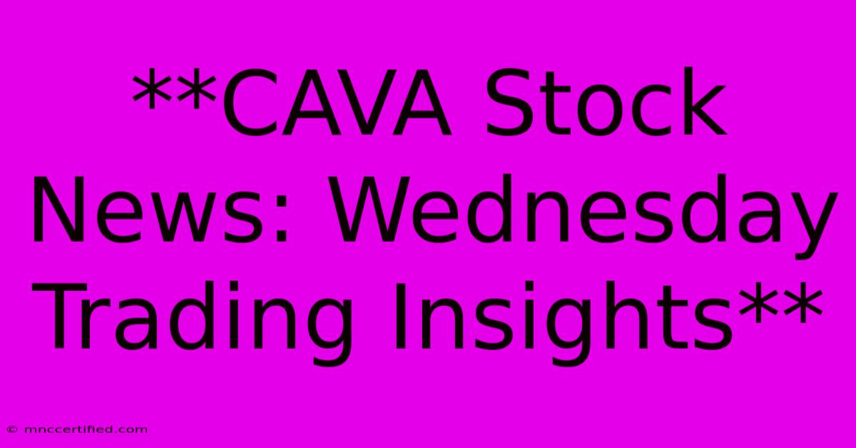 **CAVA Stock News: Wednesday Trading Insights**