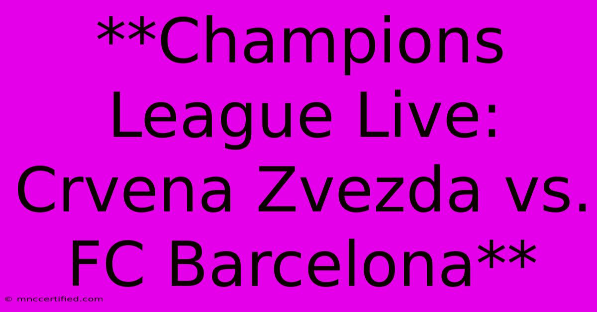 **Champions League Live: Crvena Zvezda Vs. FC Barcelona**