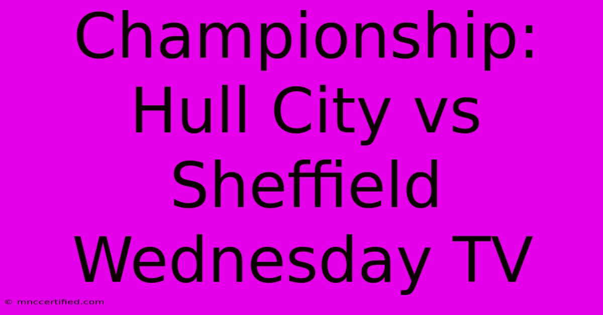 Championship: Hull City Vs Sheffield Wednesday TV