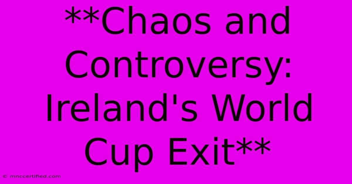 **Chaos And Controversy: Ireland's World Cup Exit**