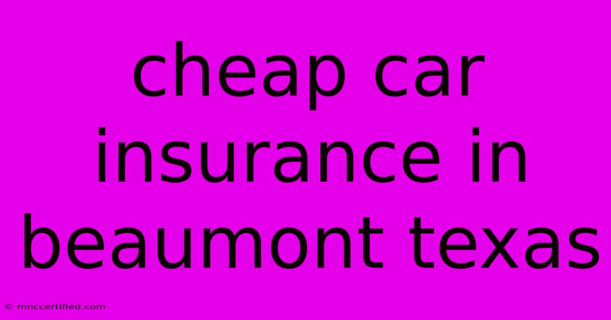 Cheap Car Insurance In Beaumont Texas