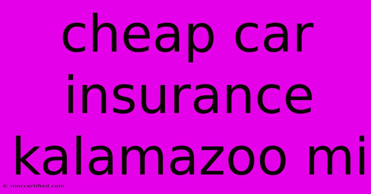 Cheap Car Insurance Kalamazoo Mi