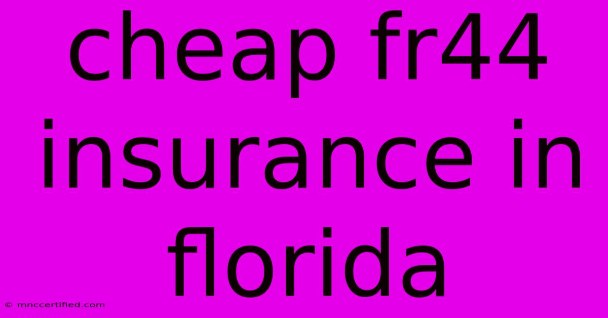 Cheap Fr44 Insurance In Florida