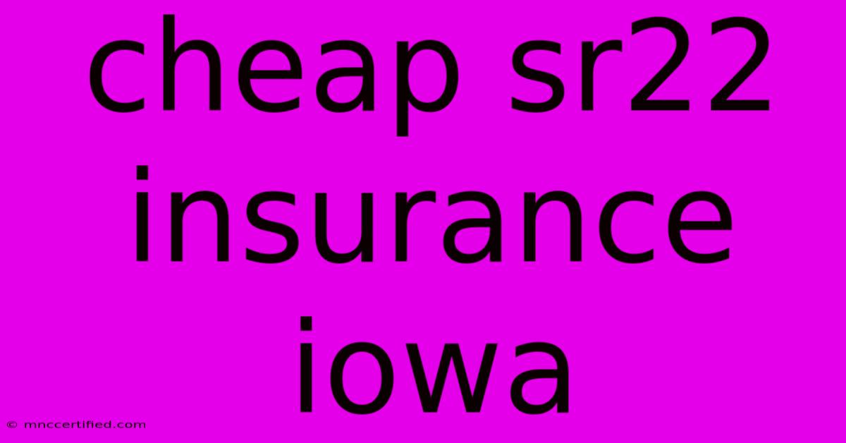 Cheap Sr22 Insurance Iowa