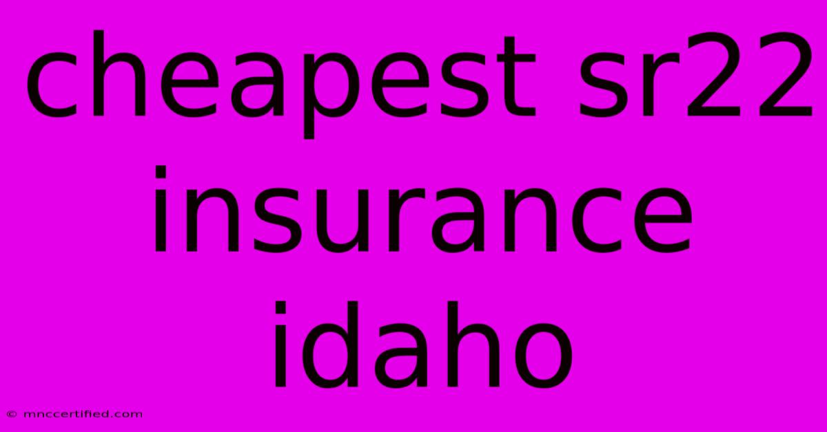 Cheapest Sr22 Insurance Idaho