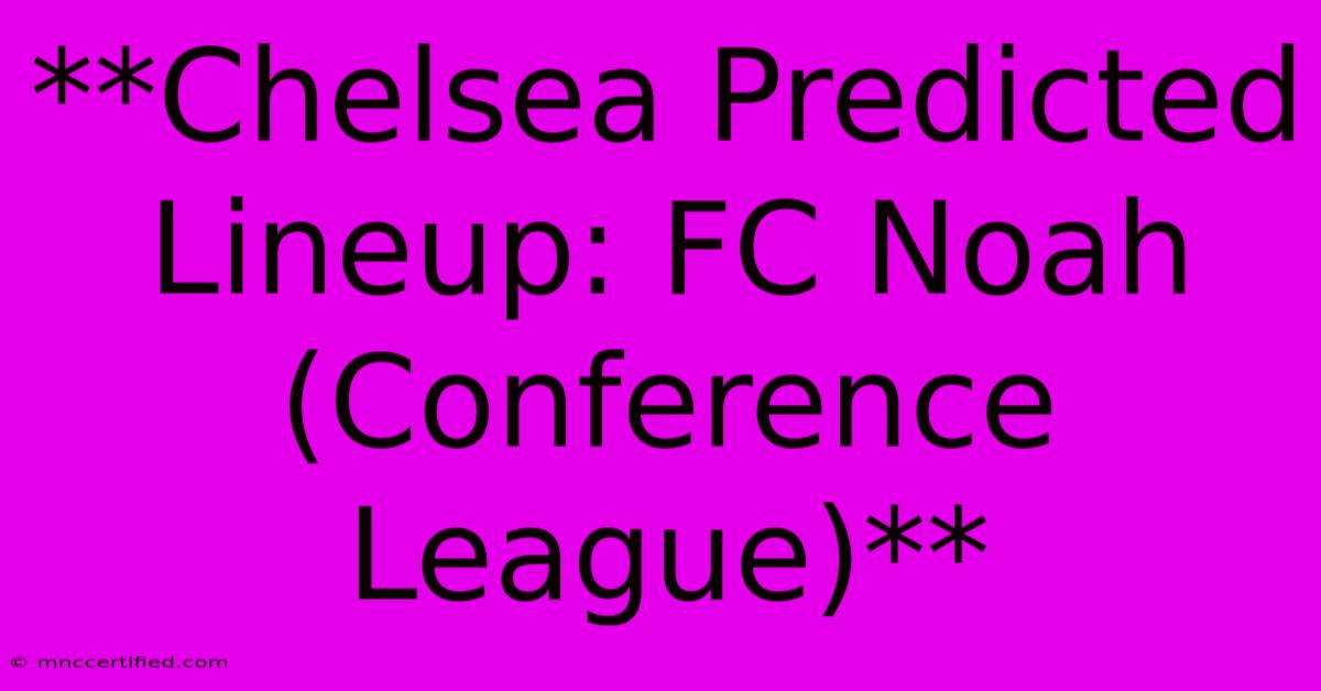 **Chelsea Predicted Lineup: FC Noah (Conference League)** 