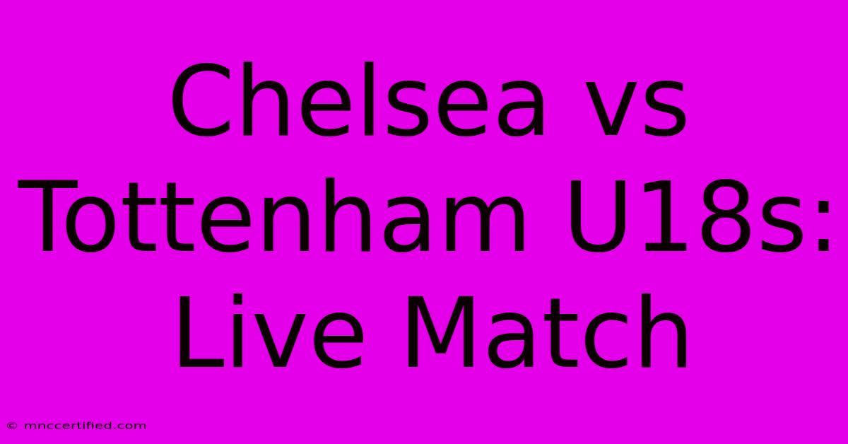 Chelsea Vs Tottenham U18s: Live Match