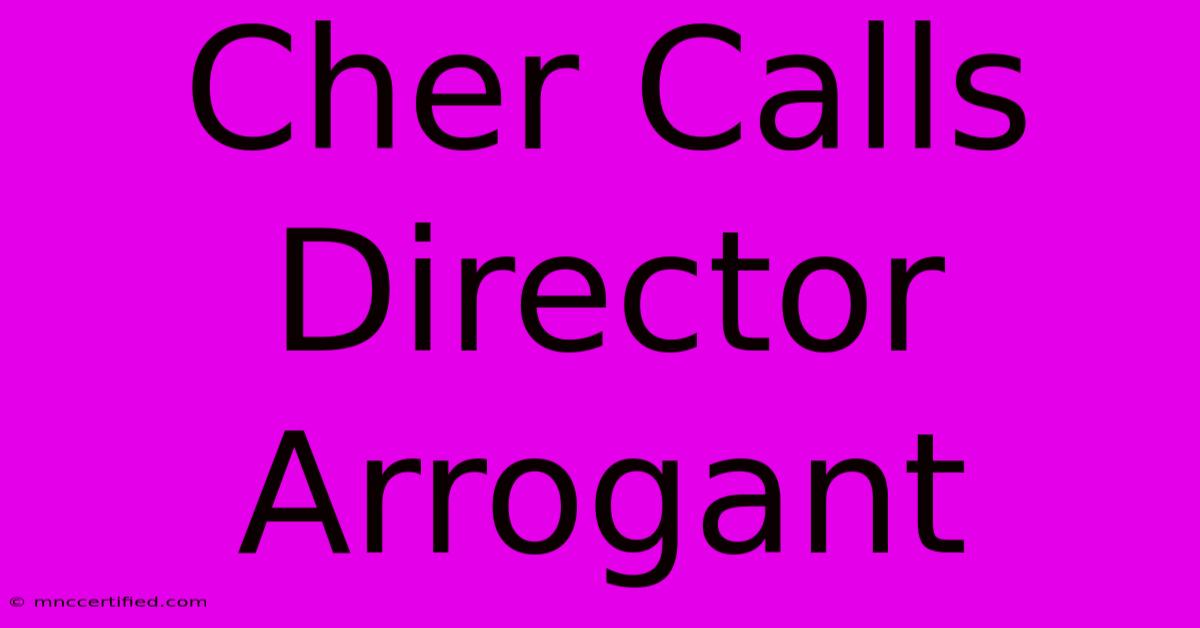 Cher Calls Director Arrogant