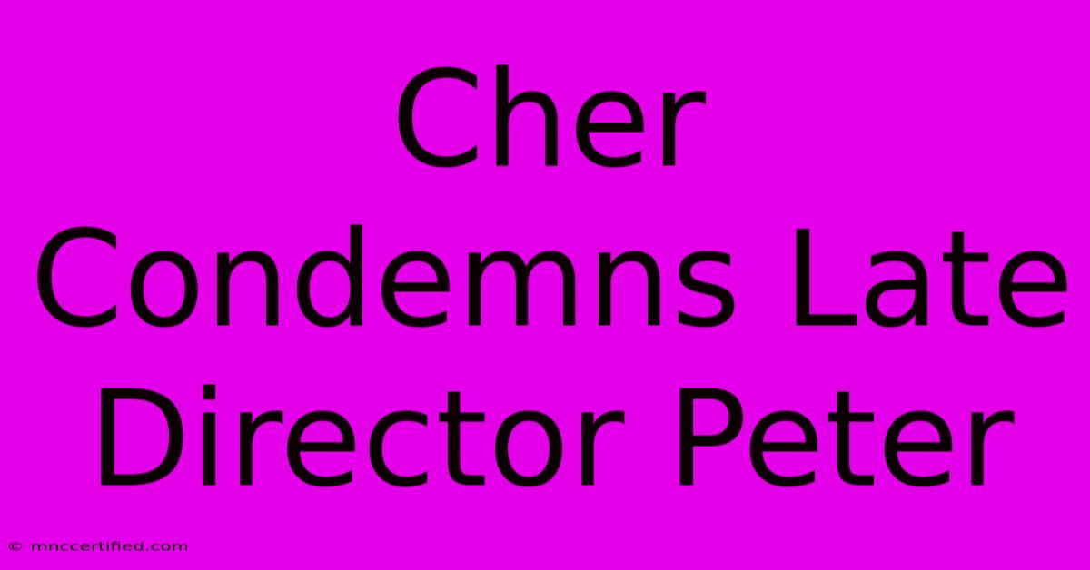 Cher Condemns Late Director Peter