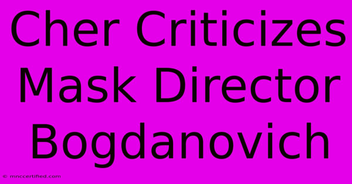 Cher Criticizes Mask Director Bogdanovich