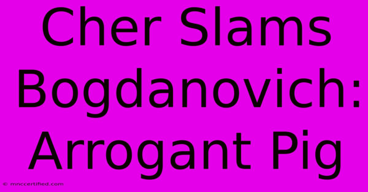 Cher Slams Bogdanovich: Arrogant Pig