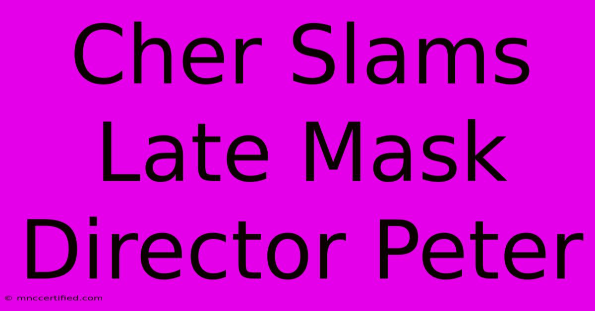Cher Slams Late Mask Director Peter
