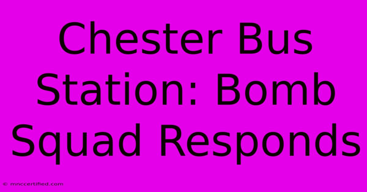 Chester Bus Station: Bomb Squad Responds