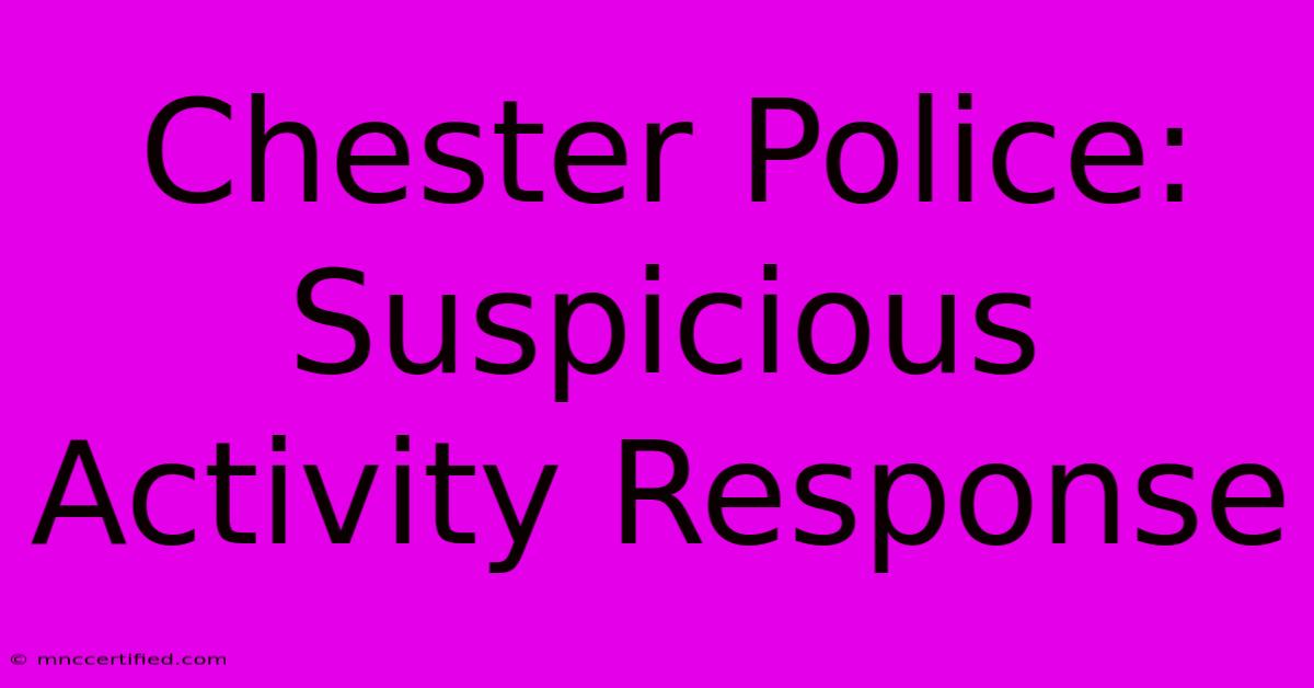 Chester Police: Suspicious Activity Response