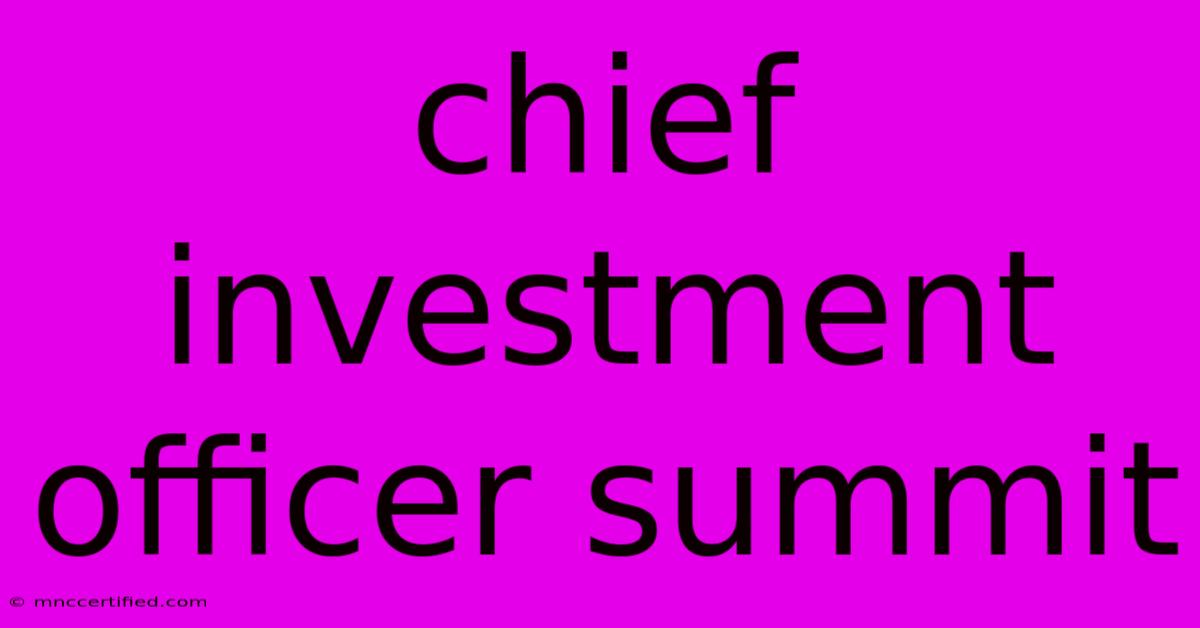 Chief Investment Officer Summit