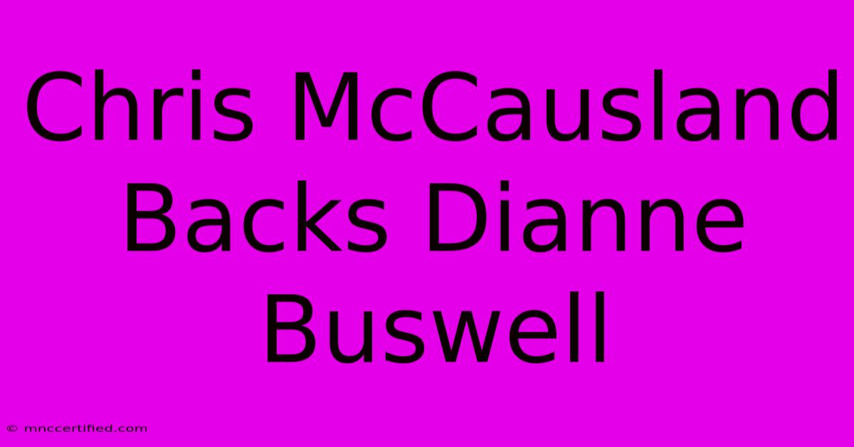 Chris McCausland Backs Dianne Buswell