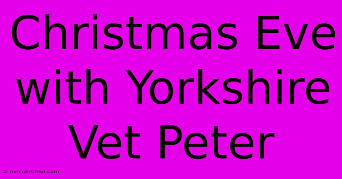 Christmas Eve With Yorkshire Vet Peter