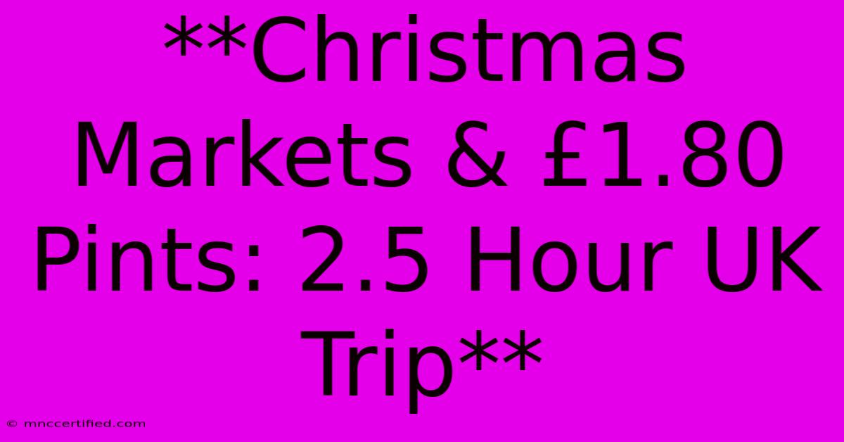 **Christmas Markets & £1.80 Pints: 2.5 Hour UK Trip** 