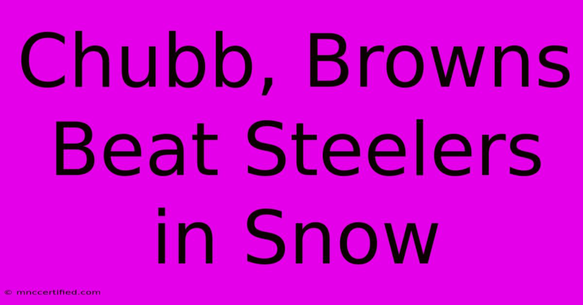 Chubb, Browns Beat Steelers In Snow