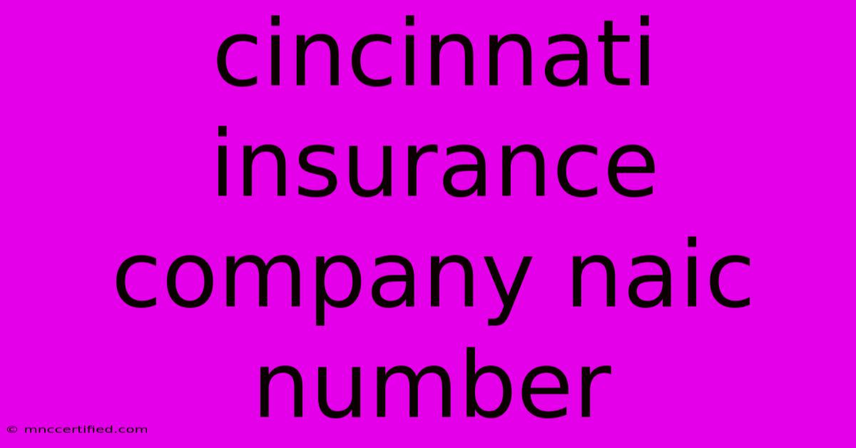 Cincinnati Insurance Company Naic Number