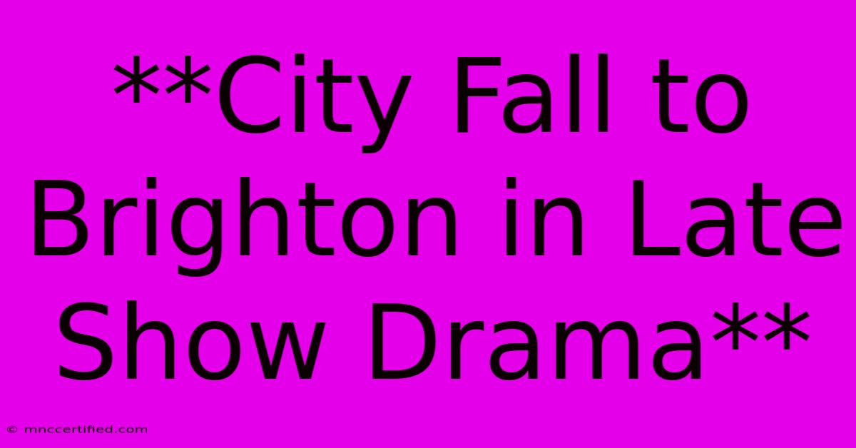 **City Fall To Brighton In Late Show Drama**