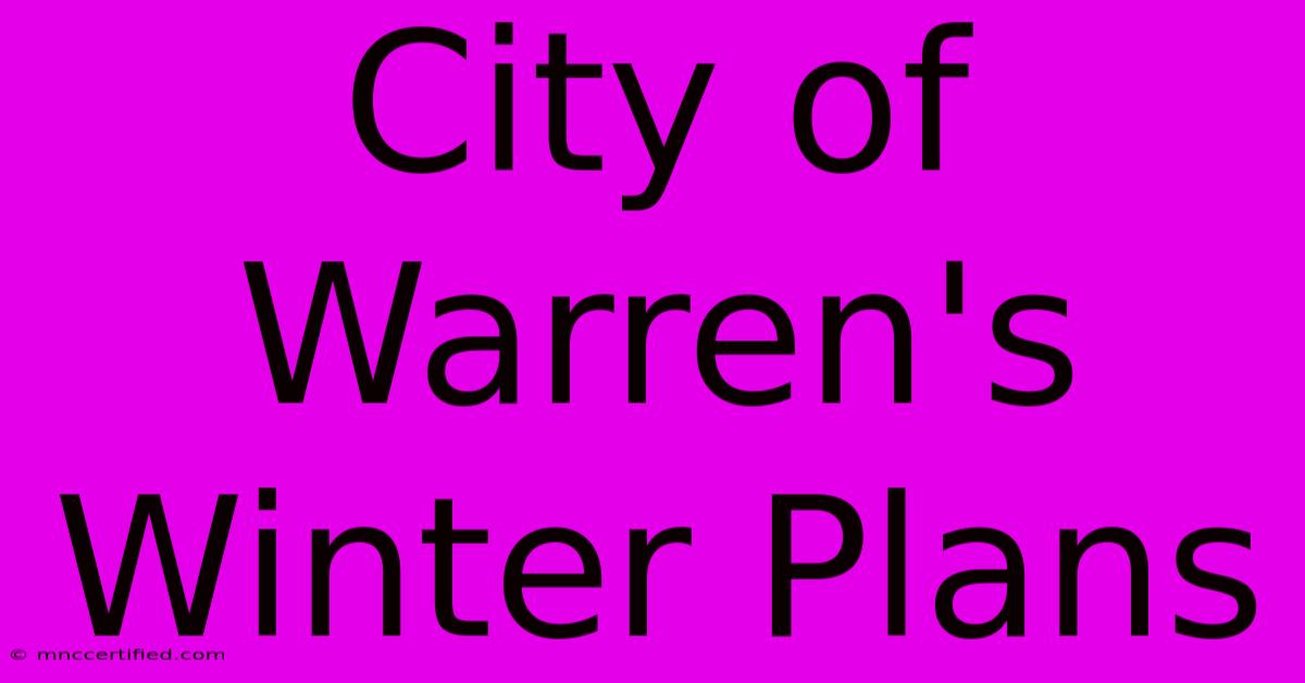 City Of Warren's Winter Plans