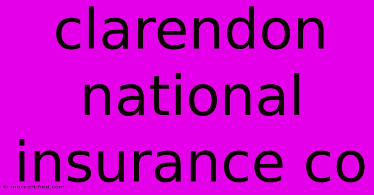 Clarendon National Insurance Co