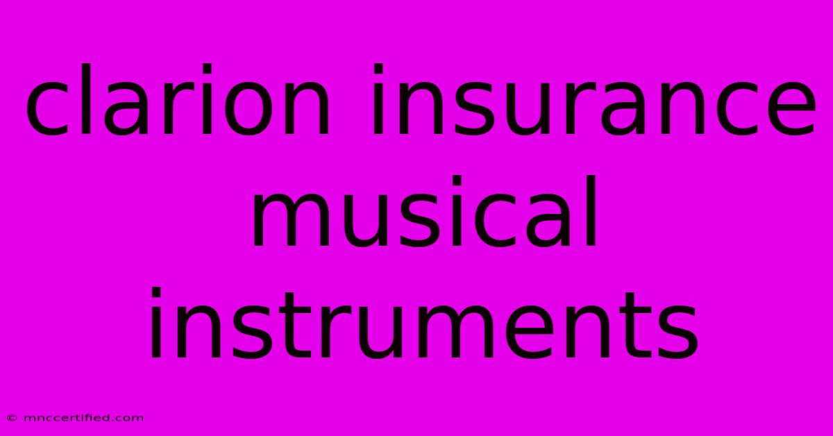 Clarion Insurance Musical Instruments