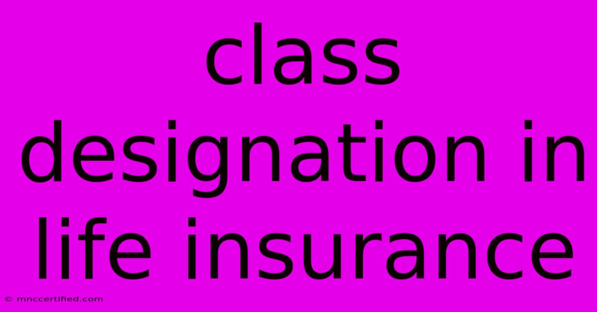 Class Designation In Life Insurance