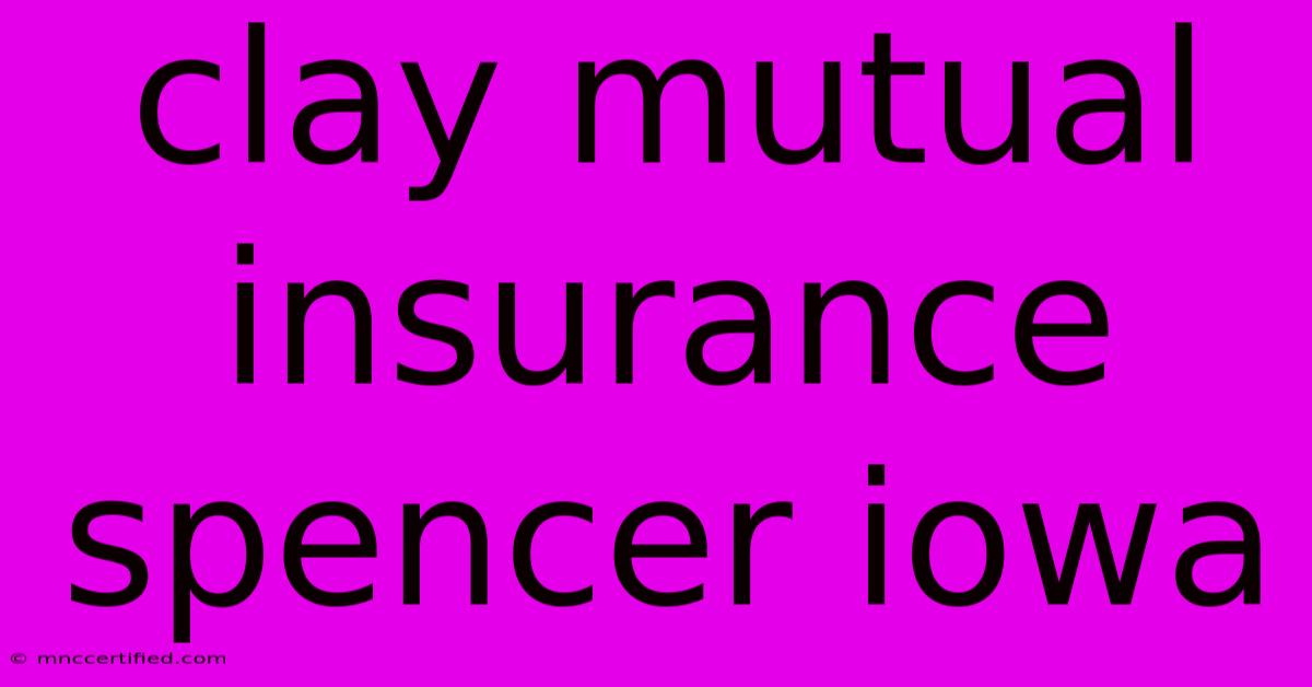 Clay Mutual Insurance Spencer Iowa